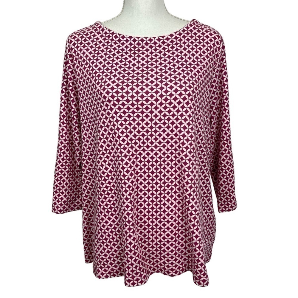 CROFT & BARROW Women’s Pullover Top Sz 1X (16/18W) Multi Color 3/4 Sleeves